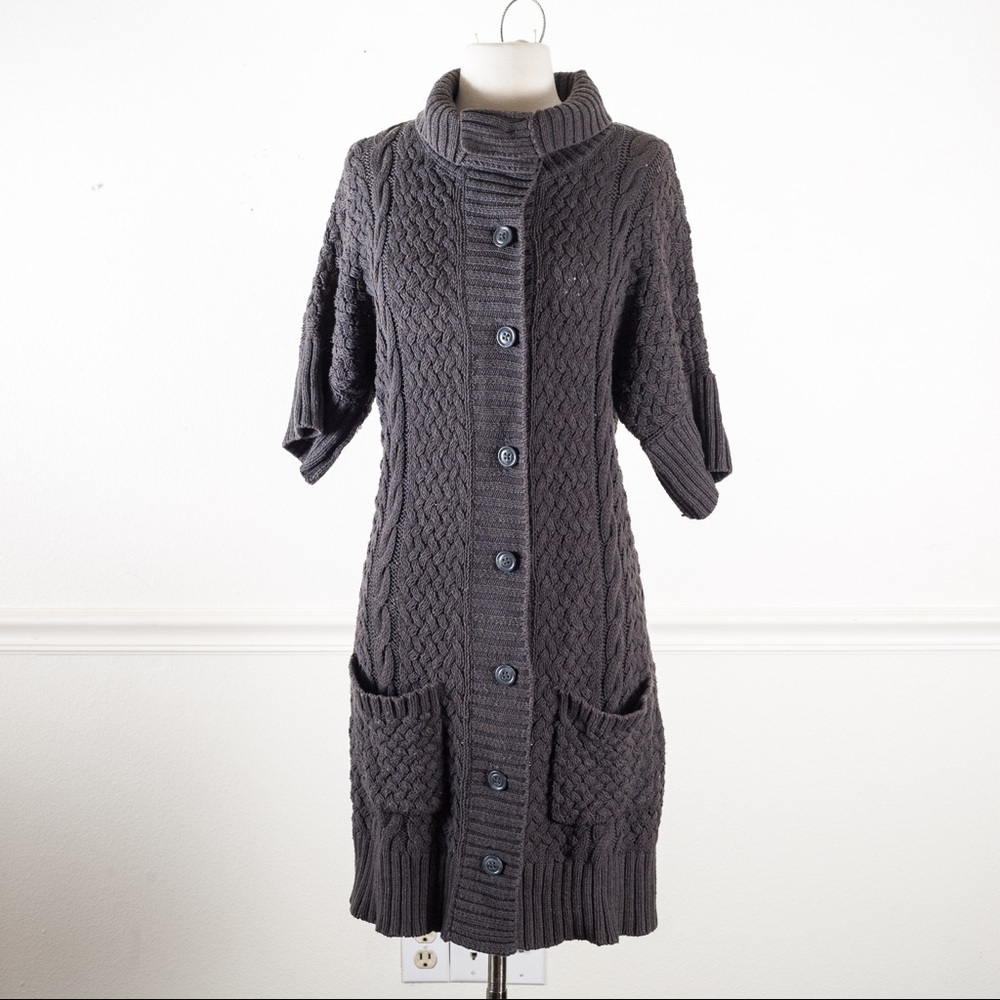 Jones New York long gray cardigan sweater
